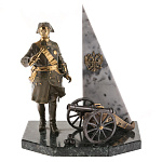 11391 Бронза Скульптура "Пётр I" Змеевик, Мрамор (4.161)