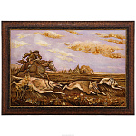 Картина янтарная "Охота на волка" 40х60 см
