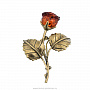 Брошь с янтарной вставкой "Роза", фотография 1. Интернет-магазин ЛАВКА ПОДАРКОВ