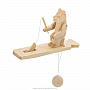 Богородская деревянная игрушка "Медведь-рыболов", фотография 3. Интернет-магазин ЛАВКА ПОДАРКОВ