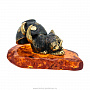 Статуэтка с янтарем "Котик под чашкой", фотография 4. Интернет-магазин ЛАВКА ПОДАРКОВ