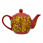 Чайник заварочный 0,7 л "Золотая кудрина". Хохлома, фотография 2. Интернет-магазин ЛАВКА ПОДАРКОВ