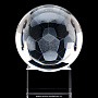 Лазерная графика "Футбольный мяч" на подставке, фотография 2. Интернет-магазин ЛАВКА ПОДАРКОВ