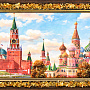 Картина янтарная "Храм Василия Блаженного" 24х15 см, фотография 2. Интернет-магазин ЛАВКА ПОДАРКОВ