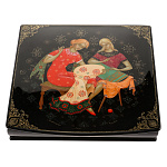 0074653 Лаковая миниатюра Шкатулка "ВЫШИВАЛЬЩИЦА" 22*20 см  180,5