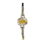 724048/фианит/30,06,г  Серебро 925* БРАСЛЕТ вст.Янтарь фианит р/п