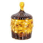 0066218/12см Янтарь Шкатулка КРУГЛАЯ БОЛЬШАЯ (цветок) (янтарь, заливка)