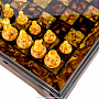 Шахматы-шашки с инкрустацией из янтаря "Статус", фотография 5. Интернет-магазин ЛАВКА ПОДАРКОВ