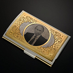 0010129 Златоуст ВИЗИТНИЦА карманная (Путин В.В.) позолота  в ПУ