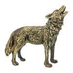 0076892 Бронза Статуэтка  "ВОЛК" воет 7*2,5*7 см 