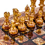 Шахматы с инкрустацией и фигурами из янтаря 30х30 см, фотография 9. Интернет-магазин ЛАВКА ПОДАРКОВ