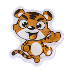 0061118-056 Сувенир НАКЛЕЙКА Символ ГОДА ТИГР (святищиеся огоньки)  9,5*12см