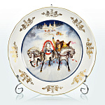 27017/30см-б/з БЛЮДО сувенирное "ВИДЫ МОСКВЫ.Руская тройка.ЗИМА"настенное/настольное