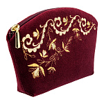 -2090000017335 Косметичка тк.бархат Мод 294 Рис 737-2 А разм 11*17*3 /тк.бархат бордовый /4.2