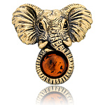 0071533/3148.4 Брошь Слон Африка (коньячный)