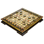 0069661 ШАХМАТФ ЯНТАРНЫЕ СЯНЦИ, дерево ясень, королевский янтарь, лак