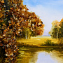 Картина янтарная "Пейзаж №11" 28х20 см, фотография 2. Интернет-магазин ЛАВКА ПОДАРКОВ