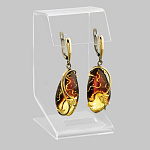 721026/6,47г  Серебро 925* СЕРЬГИ вст.Янтарь р/п