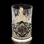 0054655 Серебро 875* ПОДСТАКАННИК "ГЕРБ" гравировка, чернение серебра, в П/У