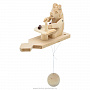 Богородская деревянная игрушка "Медведь с колбасой", фотография 4. Интернет-магазин ЛАВКА ПОДАРКОВ