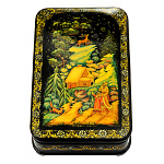 0061940-16*10 Лаковая миниатюра Палех ШКАТУЛКА "СЕРЕБРЯНОЕ КОПЫТЦЕ" Модина