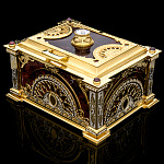 0049405 Златоуст ШКАТУЛКА из ЯШМЫ  20*16*14см