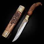 0012234 Златоуст Оружие сувенирное НОЖ (резн. рукоять, резные ножны) NRG
