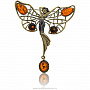 Брошь с янтарем "Бабочка - танцующая фея", фотография 1. Интернет-магазин ЛАВКА ПОДАРКОВ