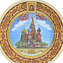 Сувенирная тарелка "Собор Василия Блаженного" с ангелами, фотография 2. Интернет-магазин ЛАВКА ПОДАРКОВ