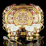 3250 Златоуст Чайный сервиз на 4 персоны без камней с подносом