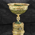 28493 Златоуст ВАЗА "БОГАТСТВО" Нефрит, позолота, инкрустация в П/У (816)