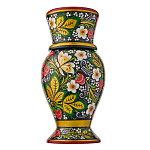 Ваза деревянная с росписью "Клубника". Хохлома