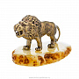 Бронзовая статуэтка с янтарем "Лев", фотография 2. Интернет-магазин ЛАВКА ПОДАРКОВ