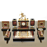 0018004/6474 Нат.камень Настольный НАБОР "Георгий Победоносец" 6 предм. Яшма (4010)