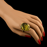 0050403/Кольцо 720068 вст.янтарь р/п (Ag 925)