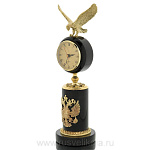 29001 Часы интерьерные "Орёл" обсидиан, бронза, позолота 30*10см