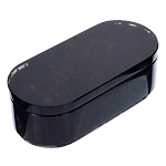 /006 017 Нат.камень Обсидиан ШКАТУЛКА ОВАЛЬНАЯ