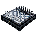 Шахматы с перламутром и фигурами из хрусталя 45х45 см
