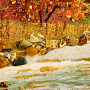 Картина янтарная "Осенний пейзаж" 90х60 см, фотография 4. Интернет-магазин ЛАВКА ПОДАРКОВ