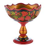 0020293/14,5*13см-резная Хохлома КОНФЕТНИЦА 14,5*13см в ассортименте