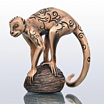 0028628 Бронза Скульптура "Мартышка на кокосе" патиниров. 