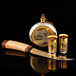 0019866 Подарочный НАБОР "ОХОТНИКУ": Стопки+Фляга+НОЖ в ПУ