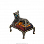 Статуэтка с янтарем "Кот на пуфике", фотография 1. Интернет-магазин ЛАВКА ПОДАРКОВ