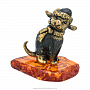 Статуэтка с янтарем "Собака - зимнее счастье", фотография 1. Интернет-магазин ЛАВКА ПОДАРКОВ