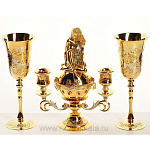 3203 Златоуст Набор Свадебный торжественный канделябр и бокалы