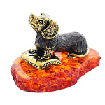 0047483/923 Сувенир Собака Такса на подушке Сувенир (коньячный)