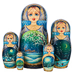 Матрешка "Времена года. Зима" 5 мест
