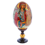 0072754 ЯЙЦО ДЕРЕВЯННОЕ БОГОМАТЕРЬ НЕУВЯДАЕМЫЙ ЦВЕТ  высота 28 см