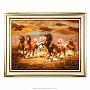 Картина янтарная "Кони" 60х80 см, фотография 1. Интернет-магазин ЛАВКА ПОДАРКОВ