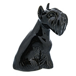 0080535 Фарфор СКУЛЬПТУРА "Цвергшнауцер" (сидящий)(черный) 7*8см